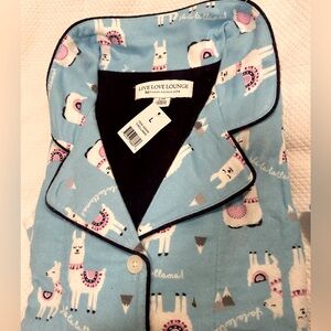 NWT Llama Ladies Flannel Pajamas, sx Lg